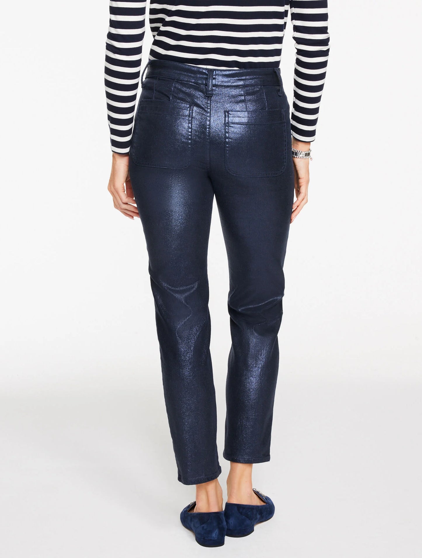 Slim Straight Ankle Jeans - Indigo Foil