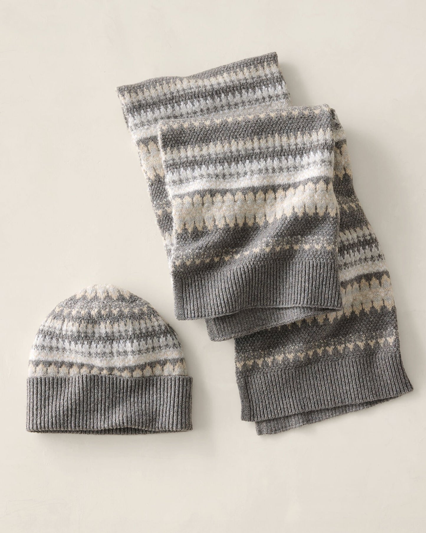 Organic Cotton Blend Nostalgic Fair Isle Scarf