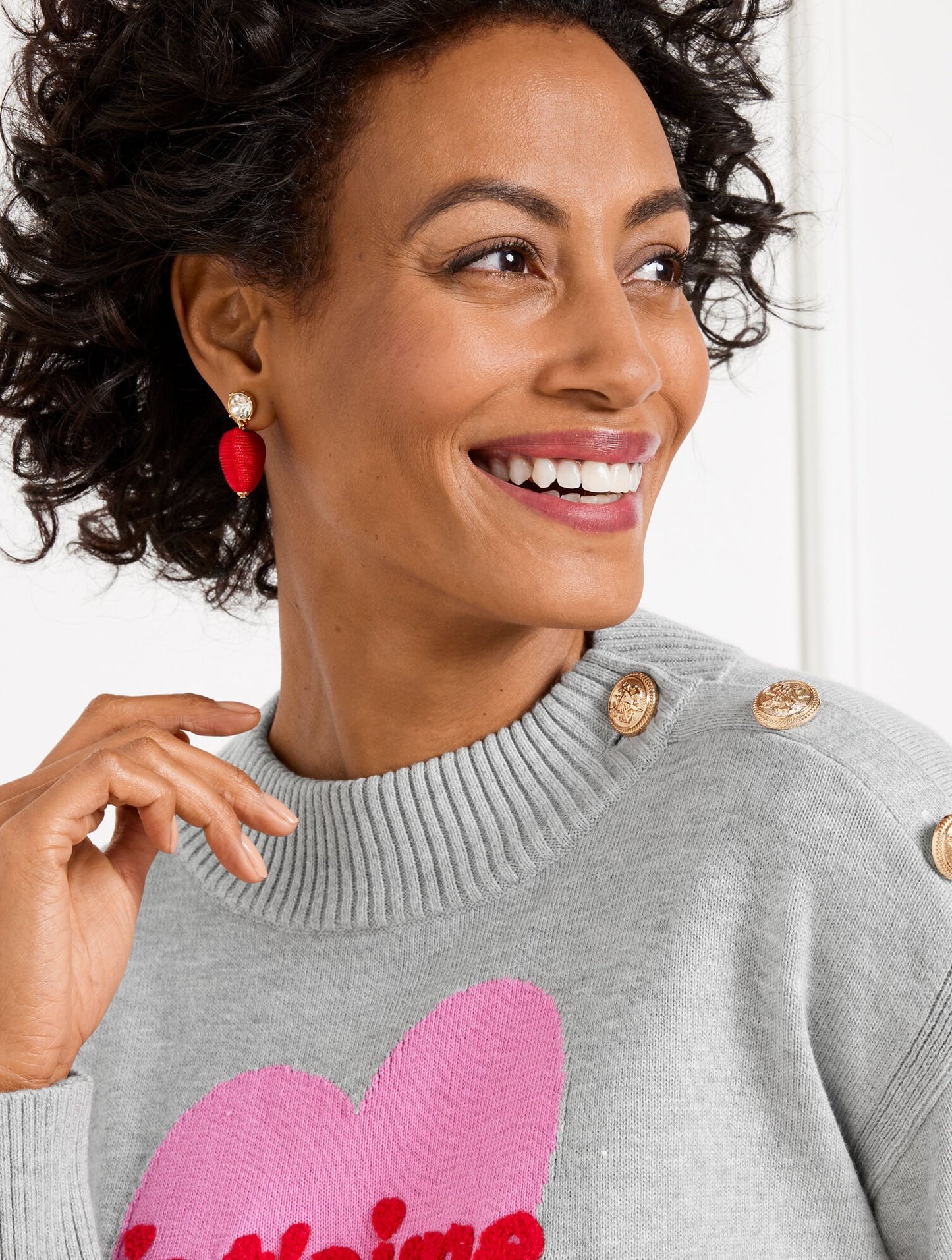 Je T’aime Heart Mockneck Pullover