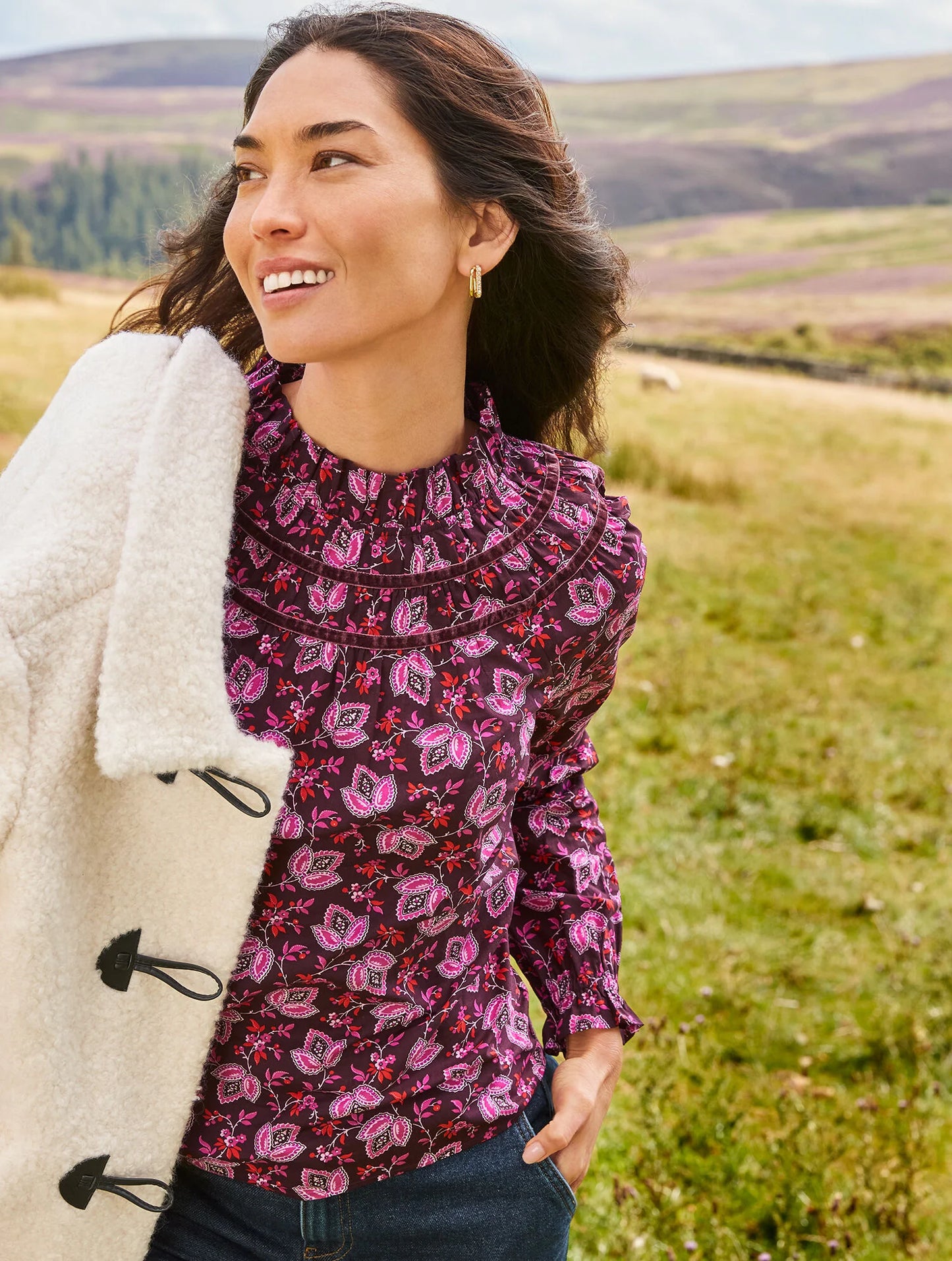 Sculpted Link Hoop Earrings