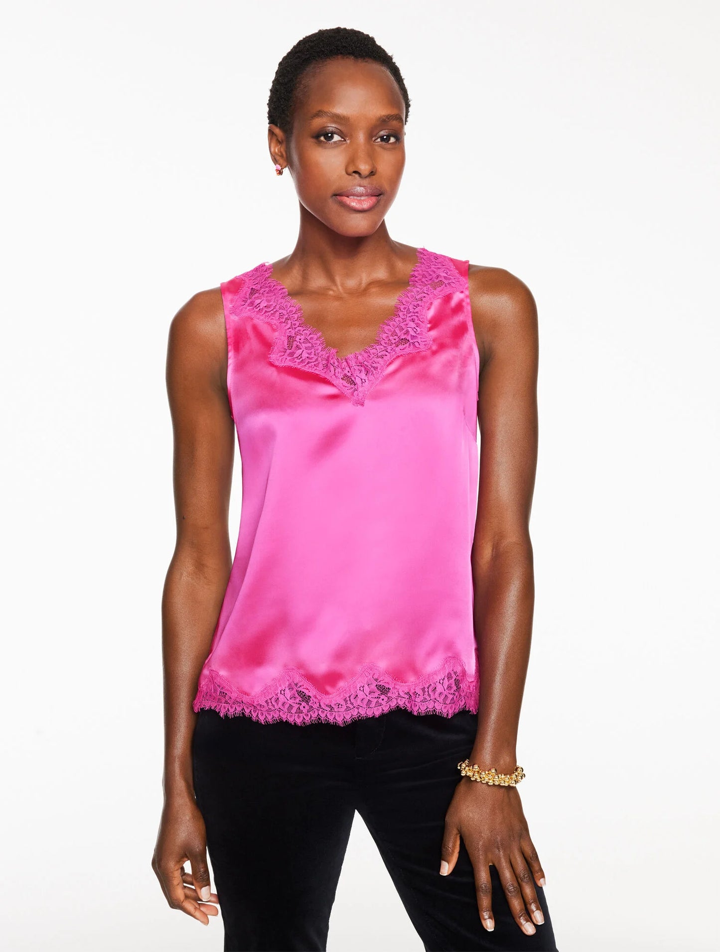 Lace Trim Satin Camisole