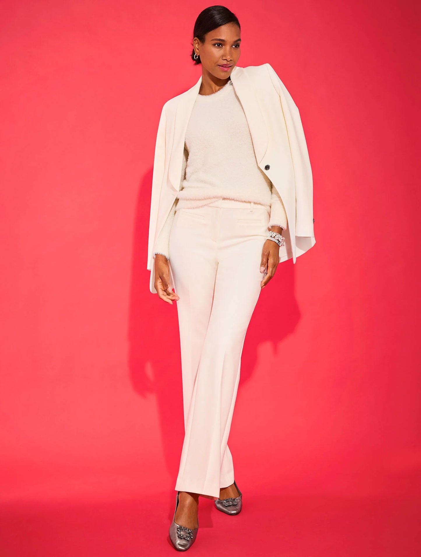 Flare Leg Tailored Stretch Pants