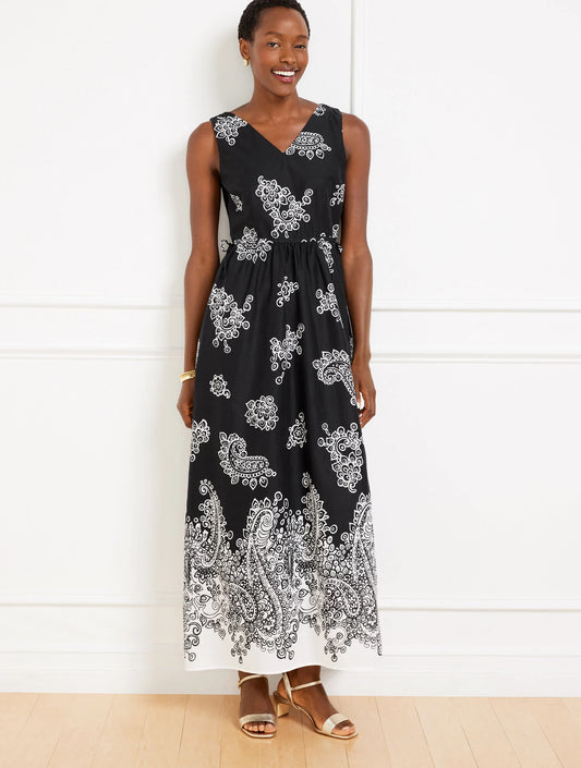 Side Tie Maxi Dress - Floral Paisley