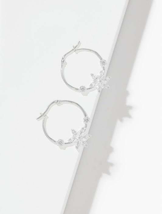 Sterling Silver Flurry Hoop Earrings