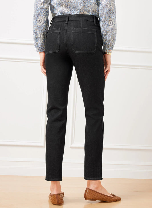 Slim Straight Ankle Jeans - Elliot Wash