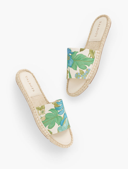 Ilyssa Canvas Espadrille Slides - Floral