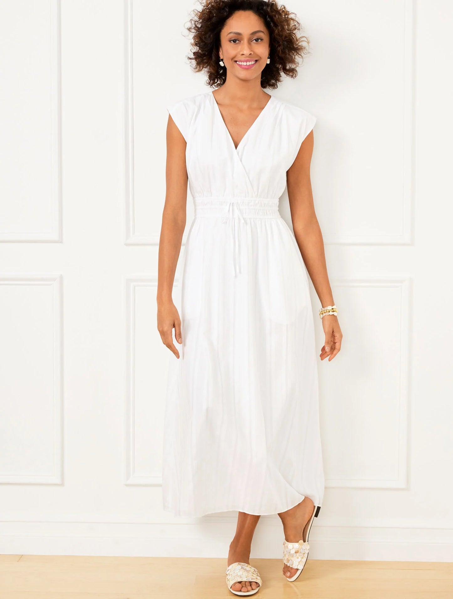 V-Neck Midi Dress