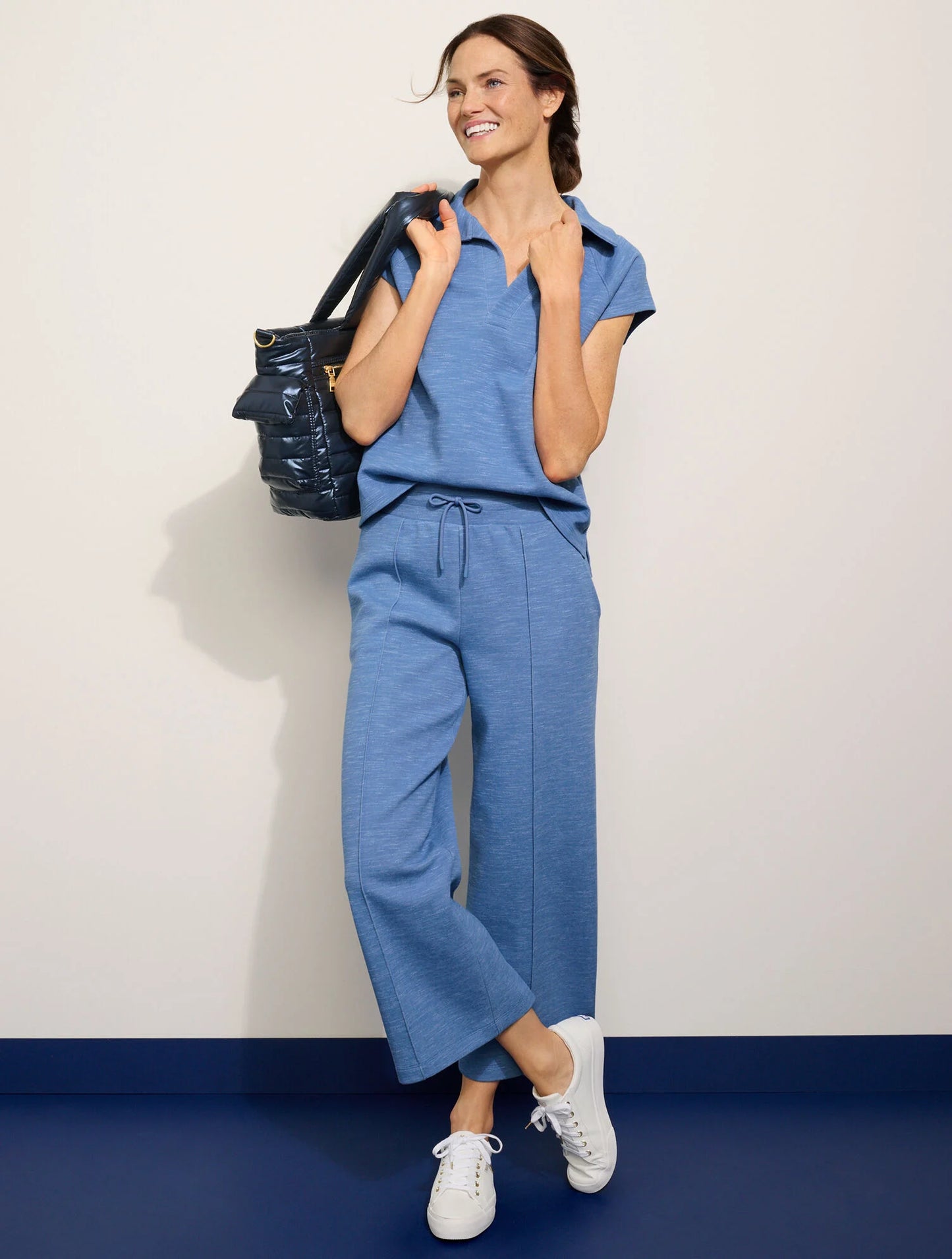 AirKnit Stretch Wide Crop Pants - Dark Marine