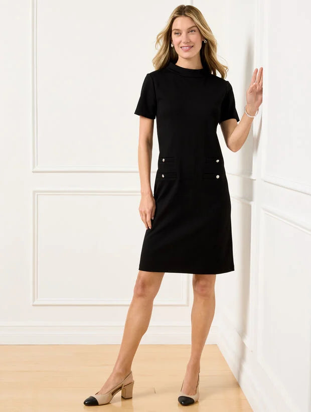Ponte Mockneck Dress