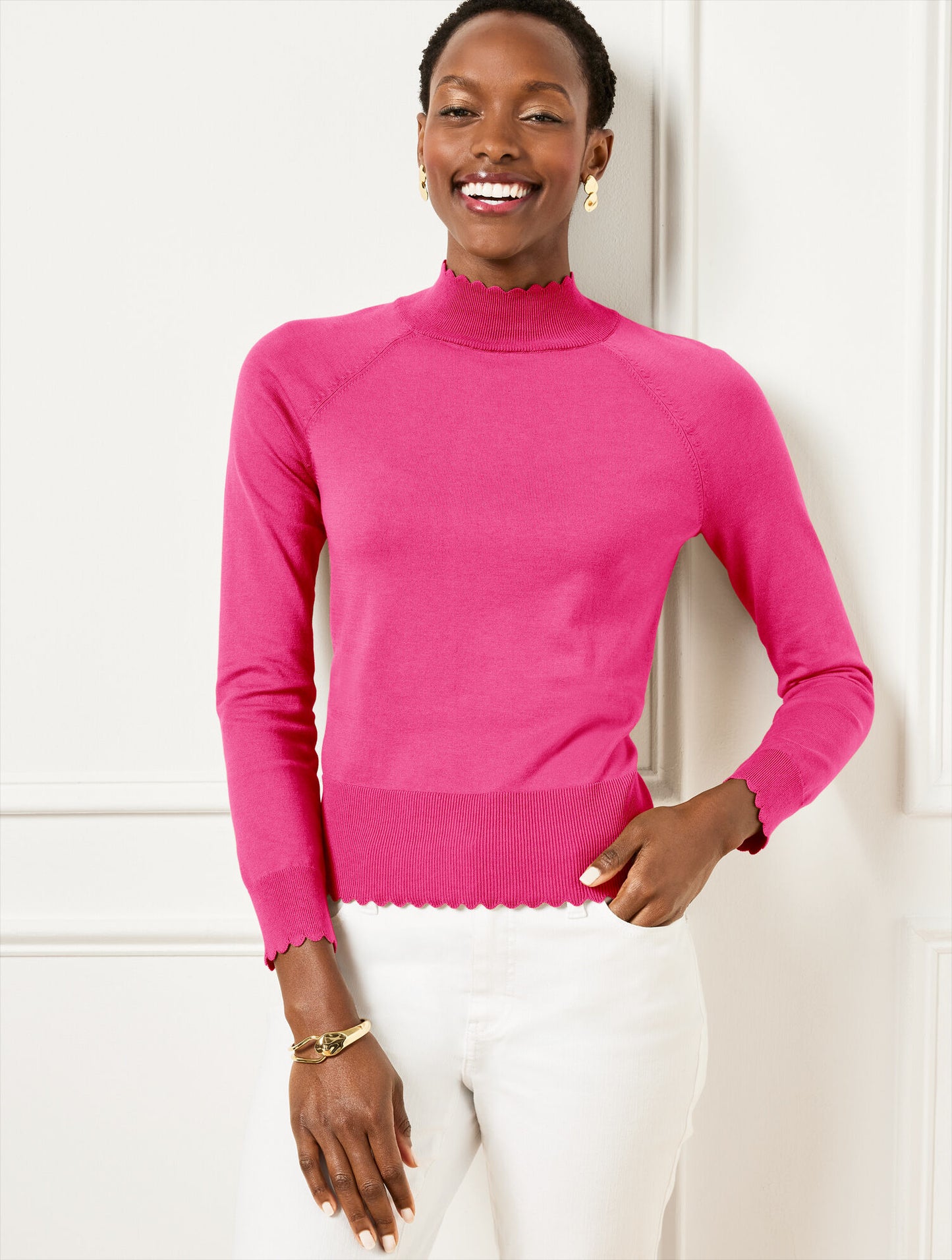 Scallop Edge Raglan Sweater