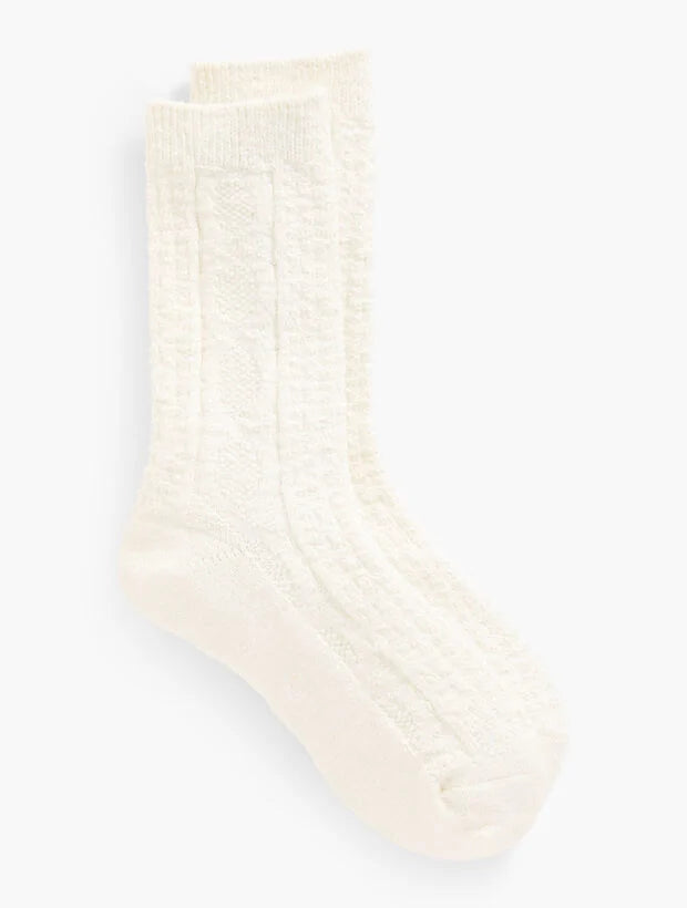 Cable Knit Short Boot Socks