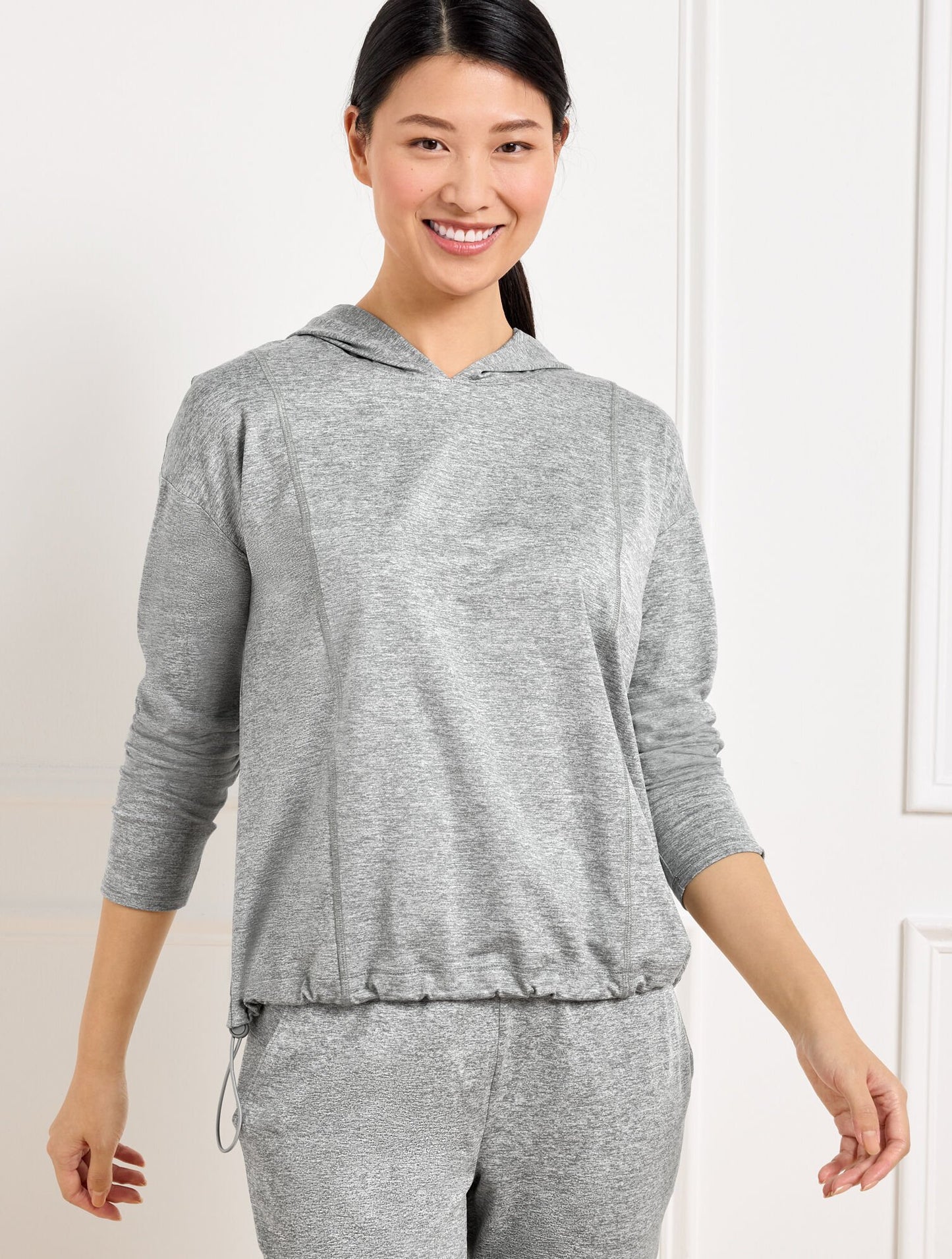 Buttery Soft Easy Knit Bungee Hem Hoodie