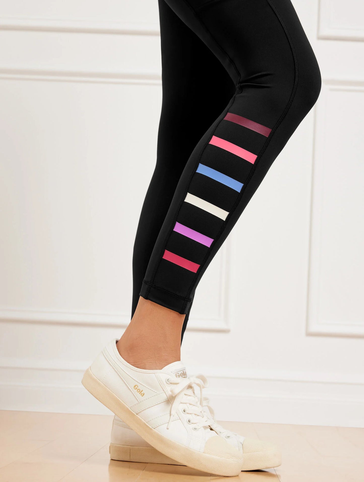 Performance Interlock Leggings - Domino Stripe