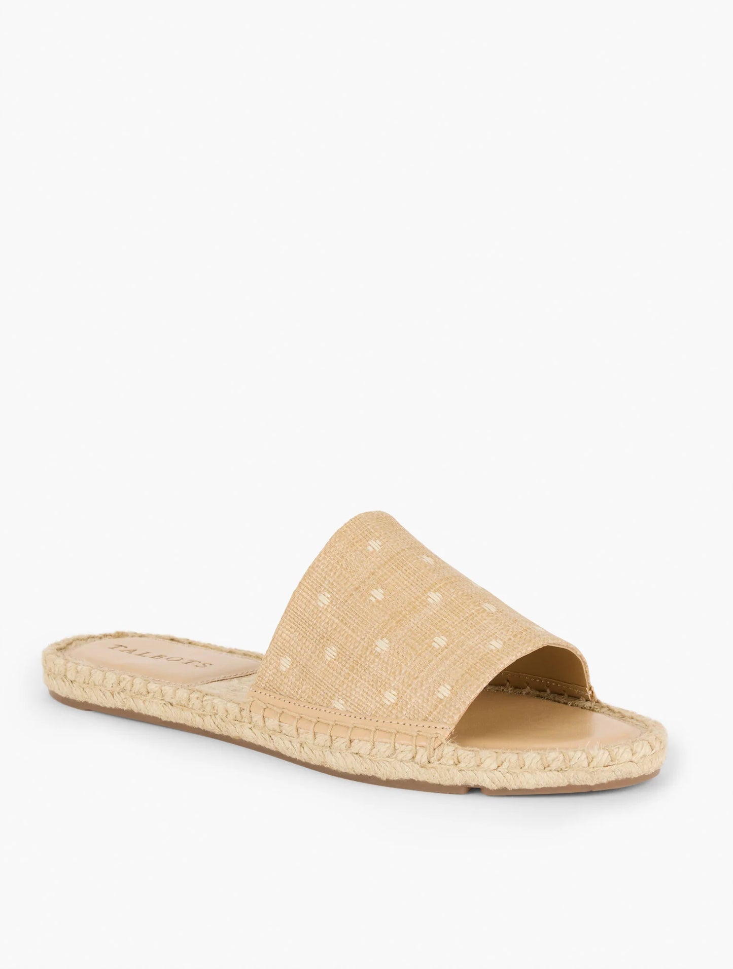 Ilyssa Raffia Espadrille Slides - Polka Dot