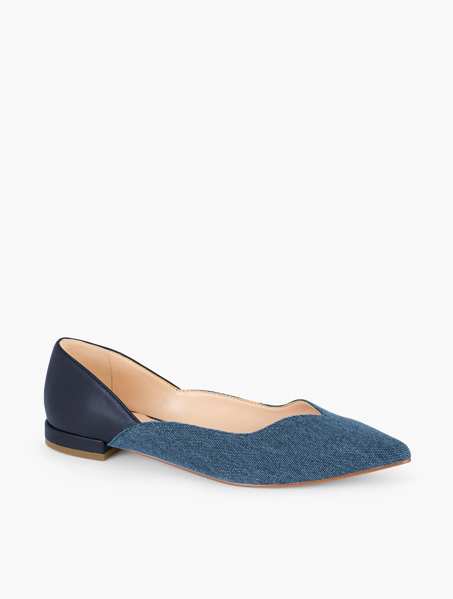 Portia Denim Trim Nappa Flats