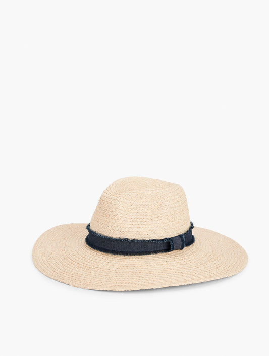 Frayed Trim Floppy Hat