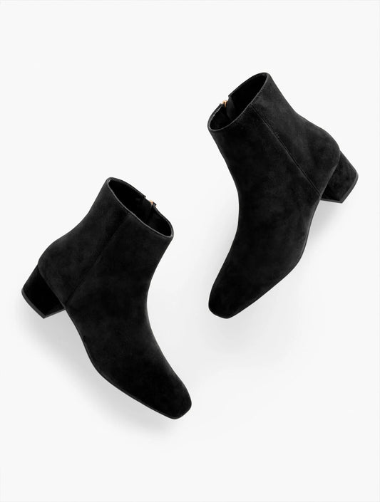 Perla Suede Block Heel Ankle Boots