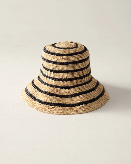 Raffia Striped Bucket Hat