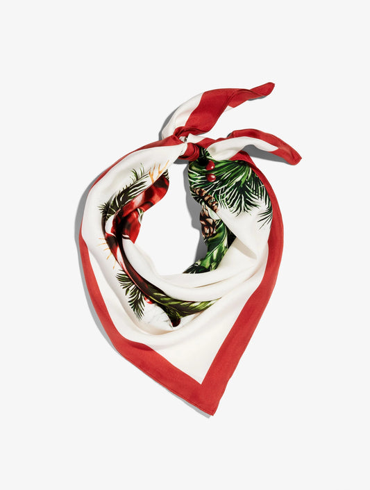 Christmas Wreath Silk Square Scarf
