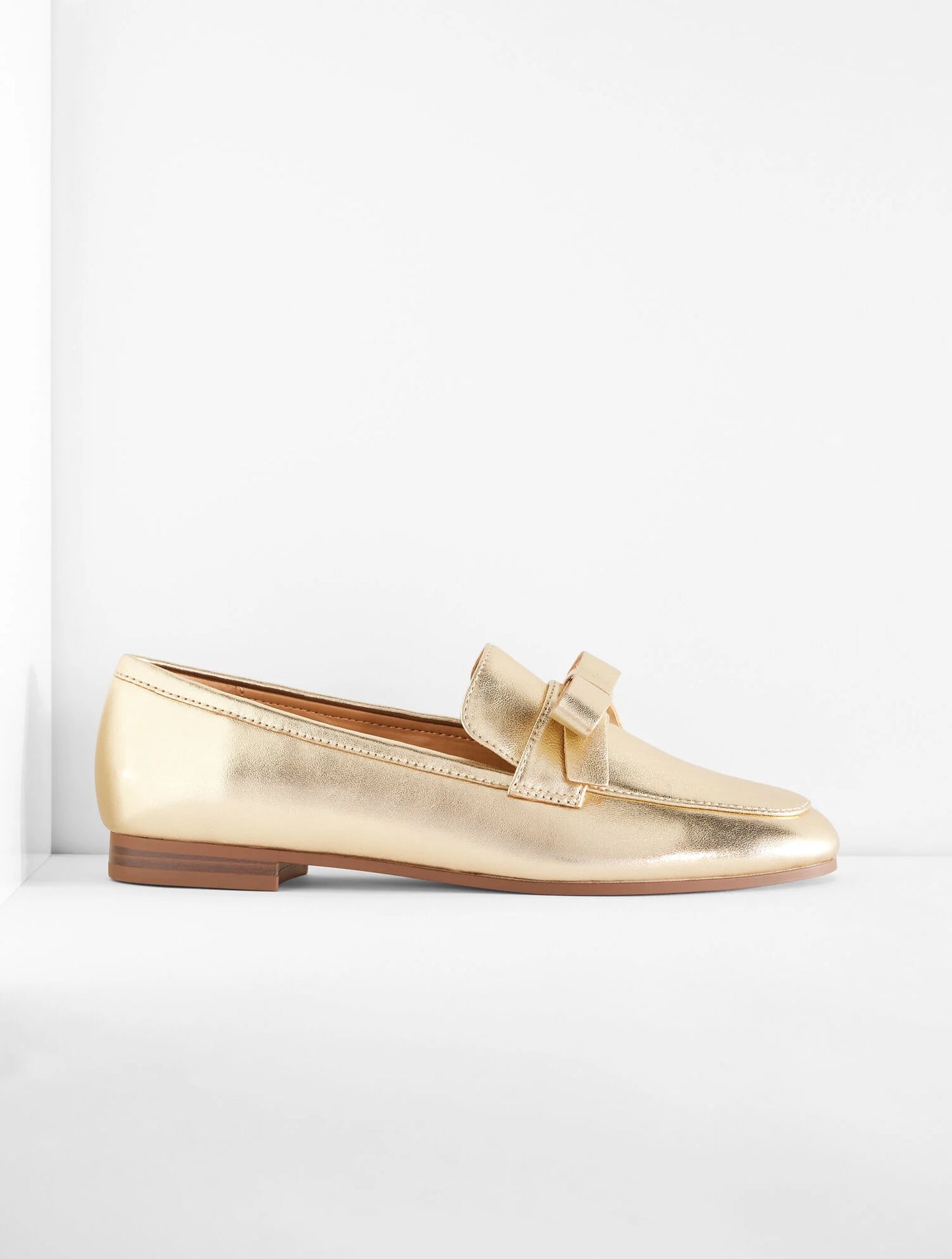 Katelyn Bow Nappa Loafers - Metallic