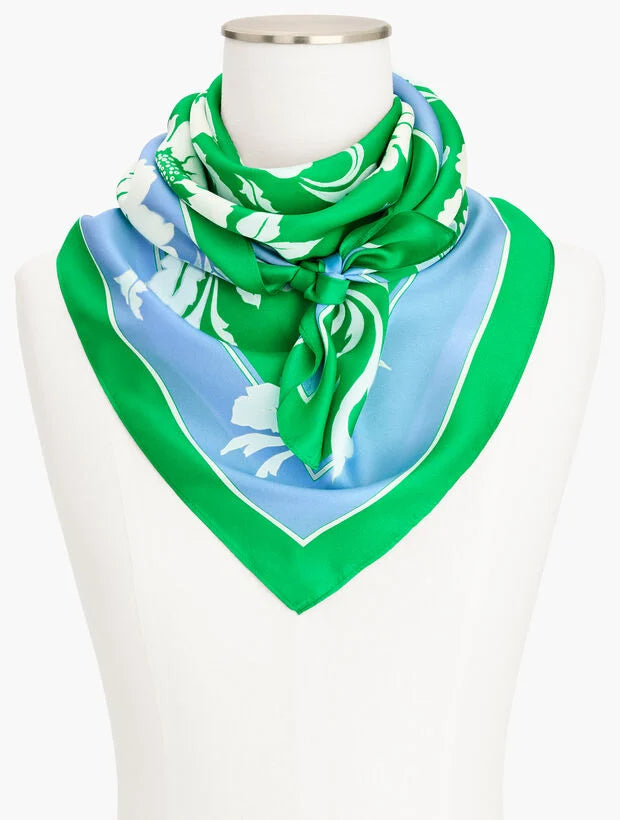 Delightful Floral Silk Square Scarf