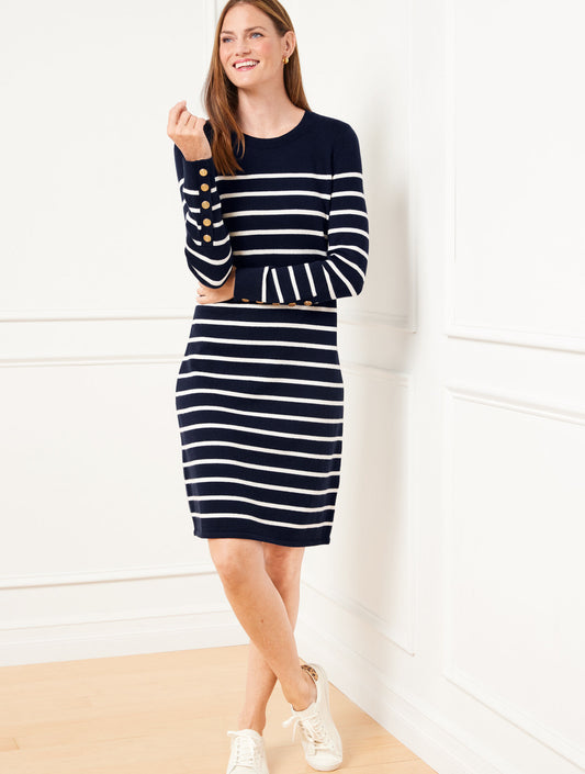 Crewneck Sweater Dress - Breton Stripe