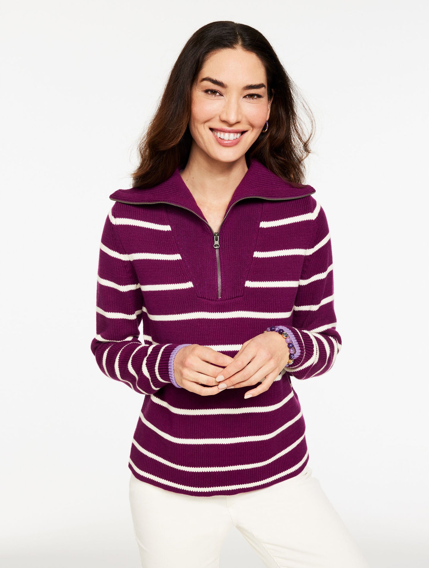 Half-Zip Sweater - Stripe