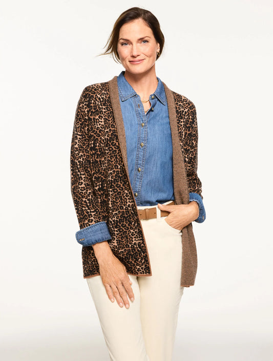 Leopard Jacquard Cardigan