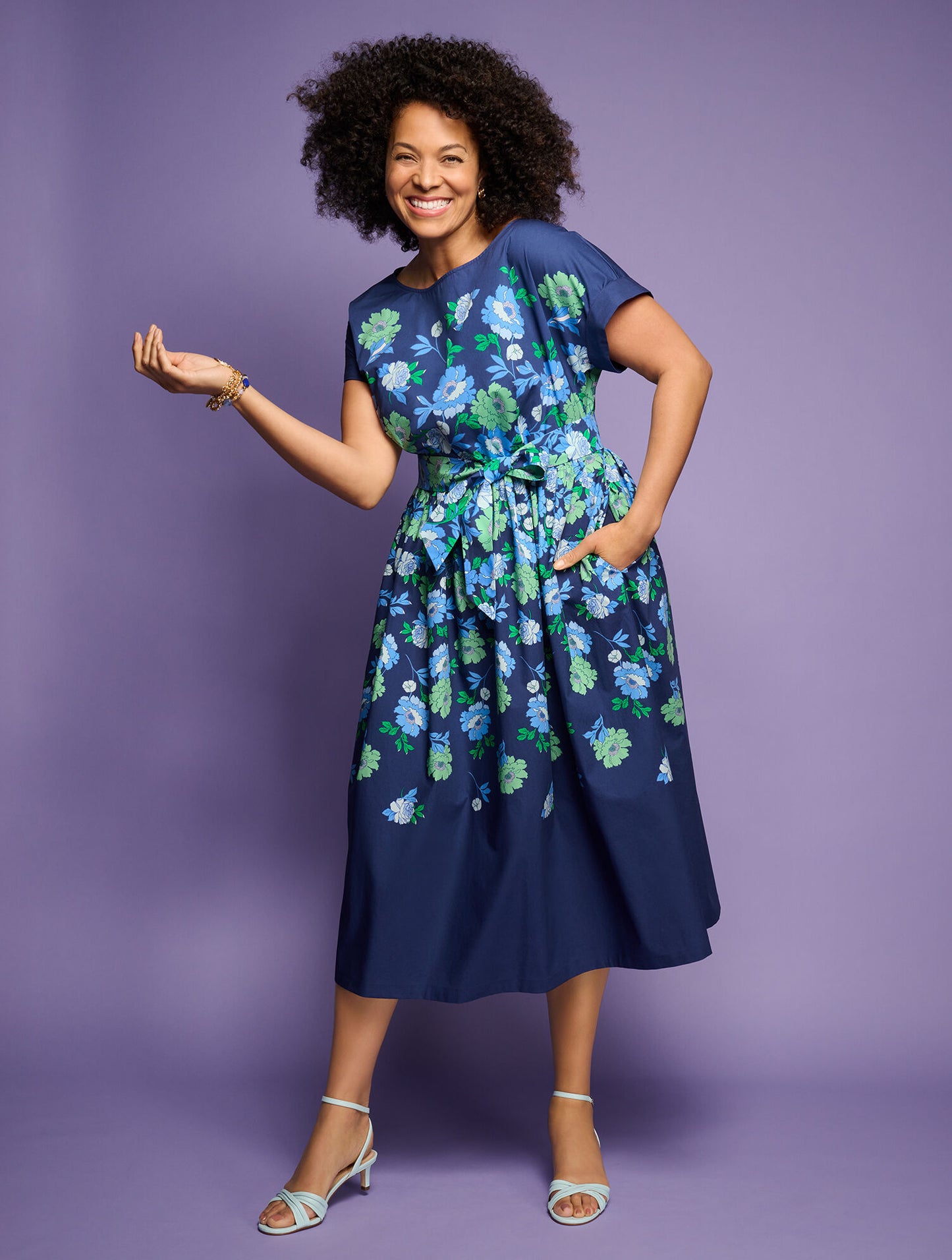 Modern Poplin Dress - Bold Floral