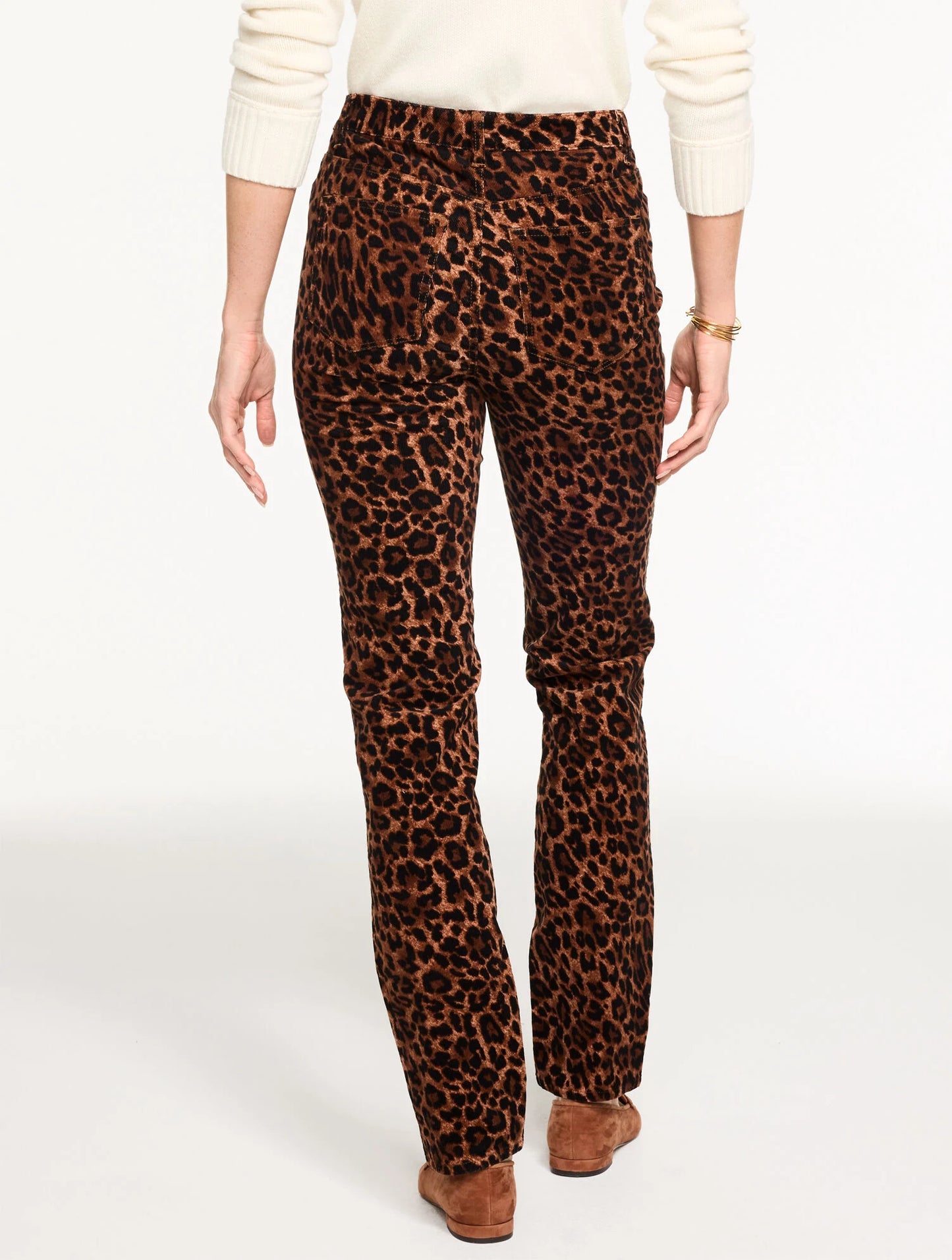 Straight Leg Stretch Corduroy Pants - Spectacular Animal