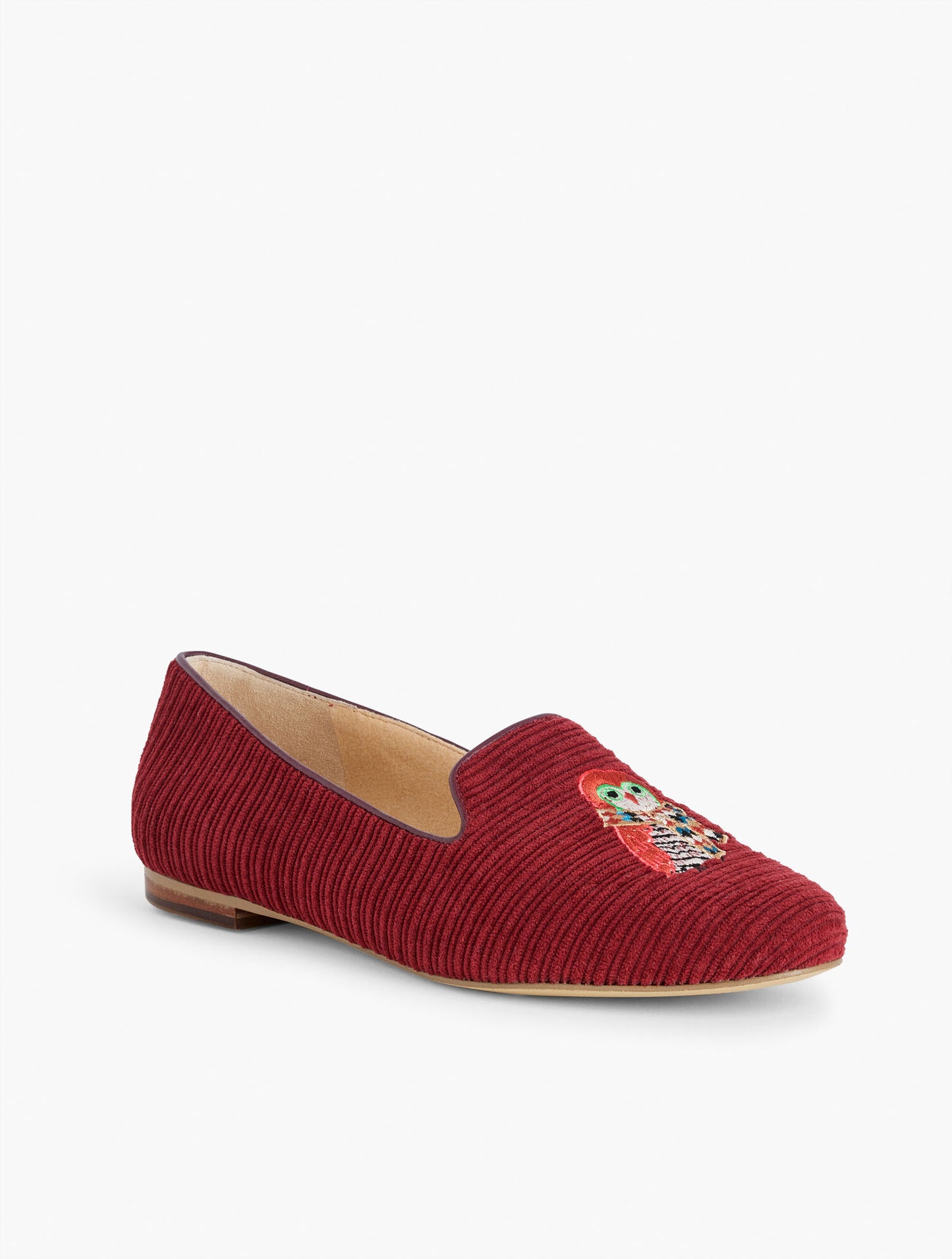 Ryan Corduroy Loafers - Embroidered Owl