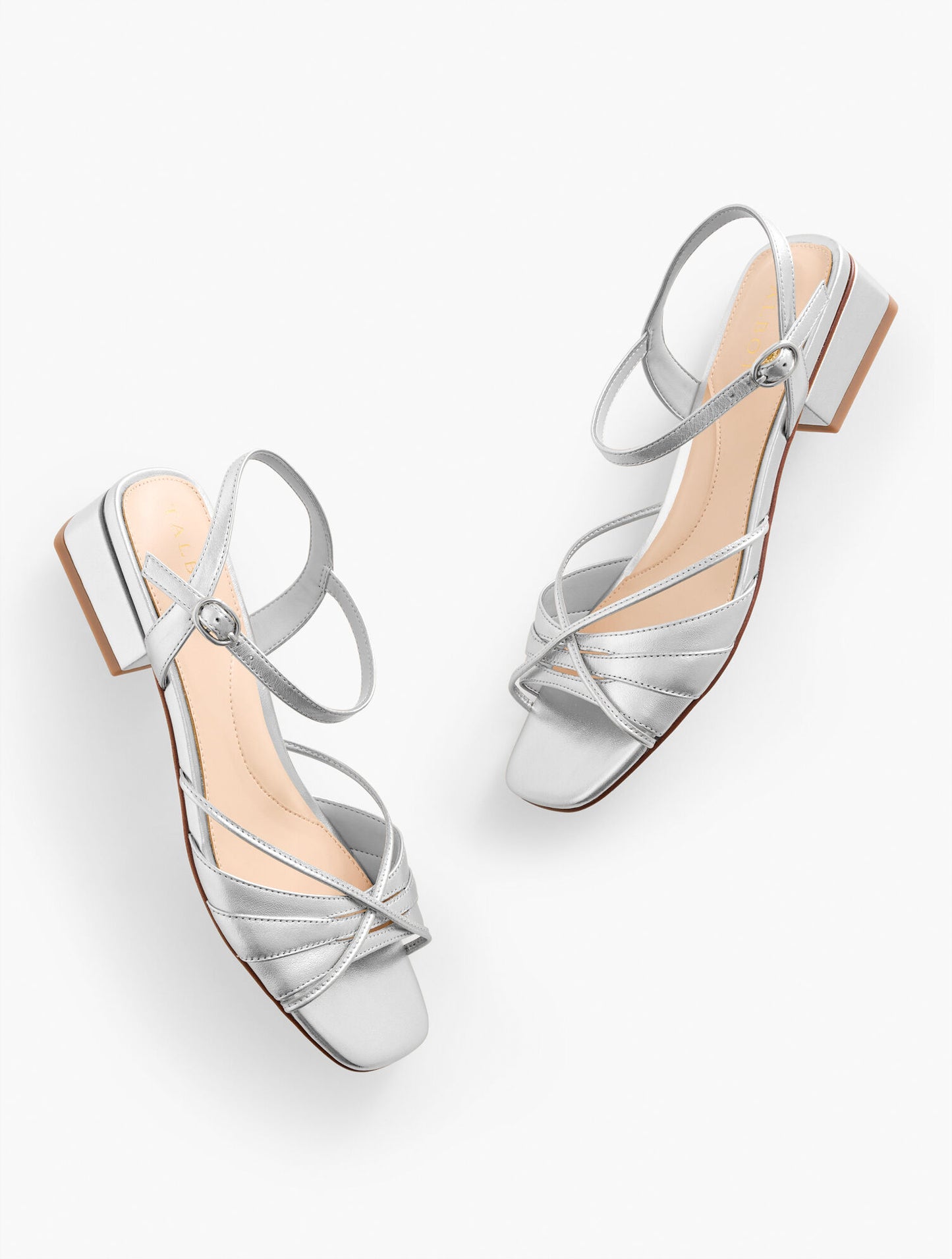 Viv Strappy Metallic Nappa Block Heel Sandals