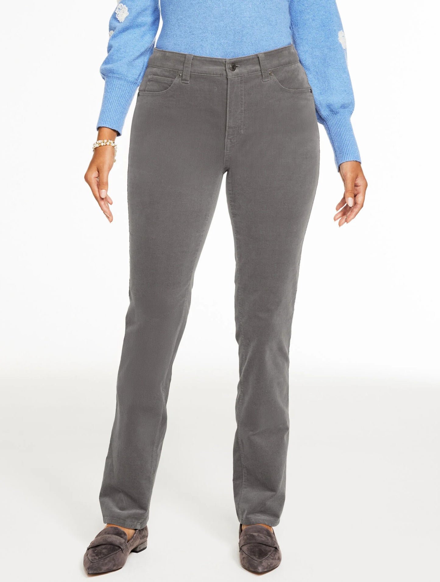 Straight Leg Stretch Corduroy Pants - Curvy Fit