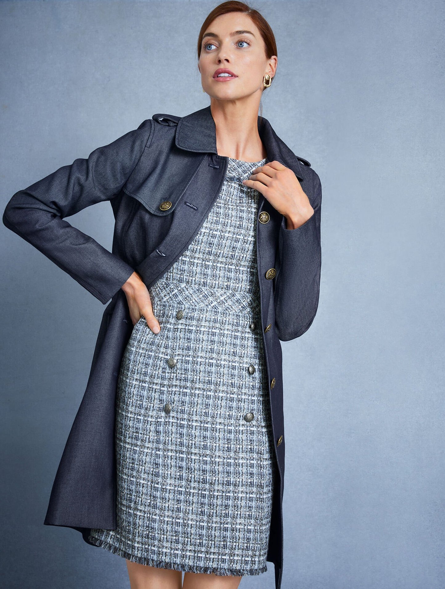 Americana Tweed Shift Dress