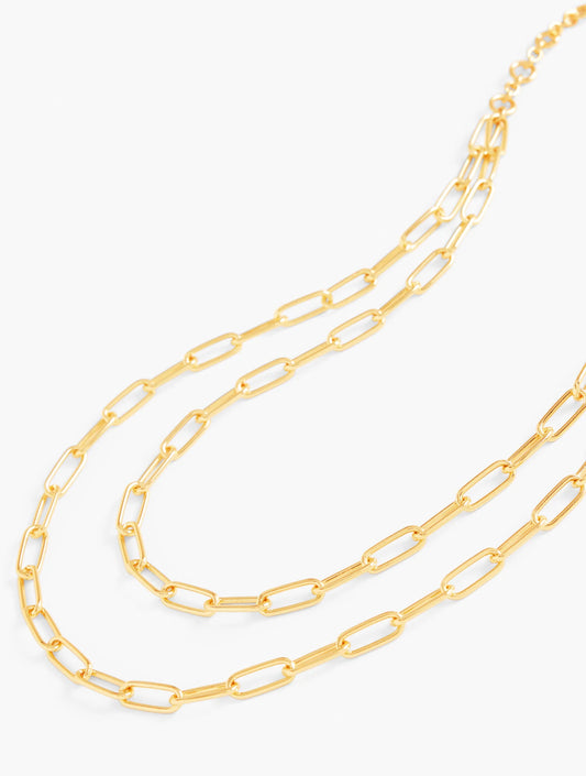 Layered Paperclip Link Necklace