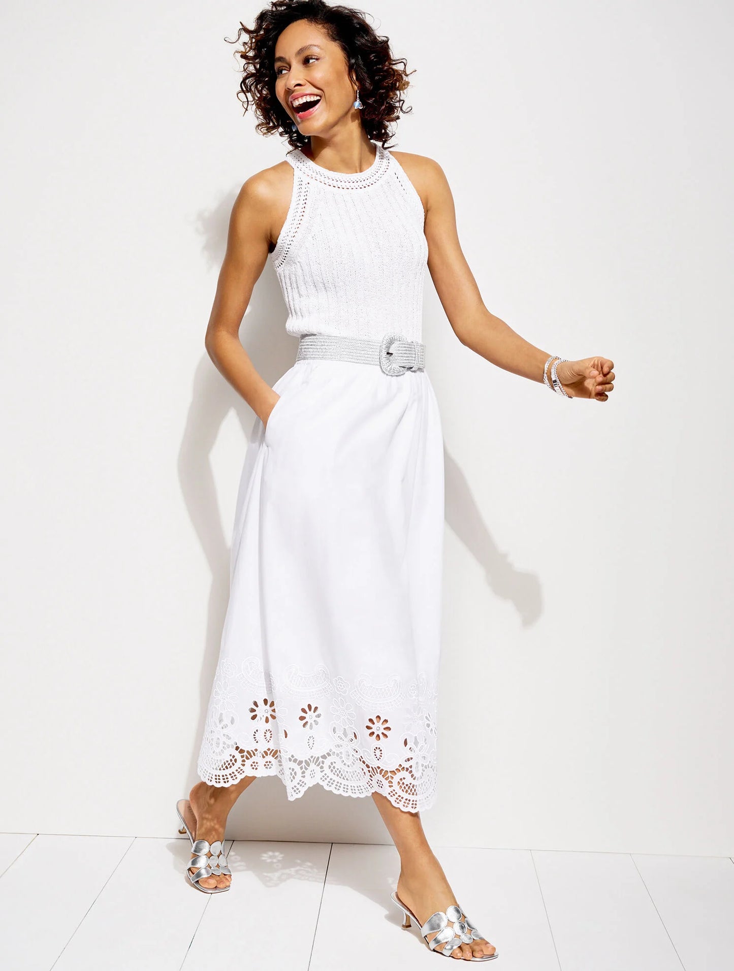 Stretch Woven Raffia Belt