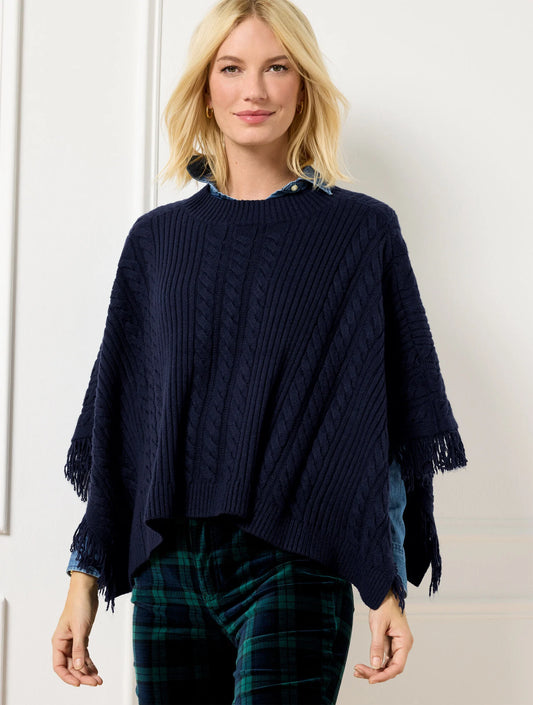 Cable Knit Poncho