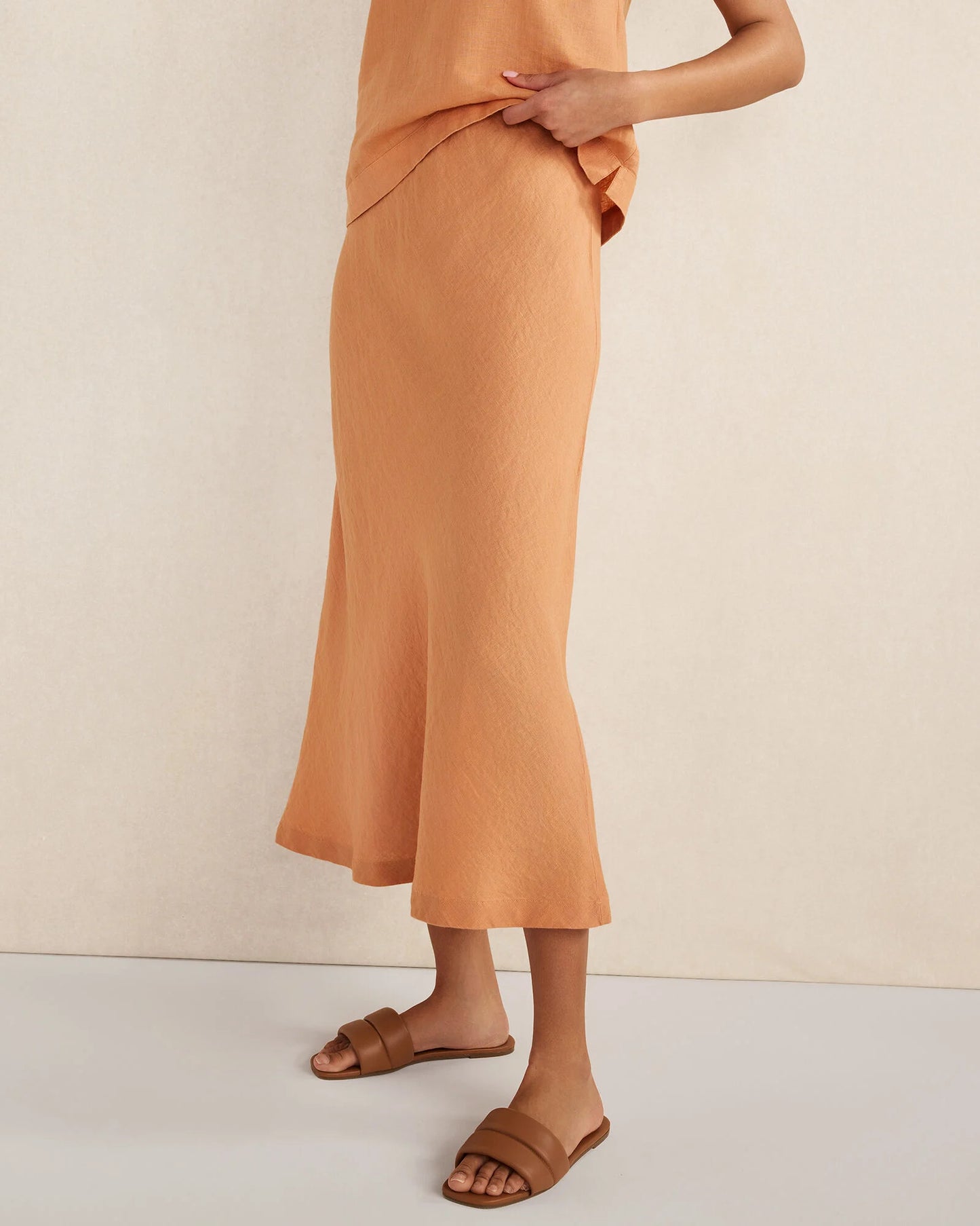 Linen Midi Skirt