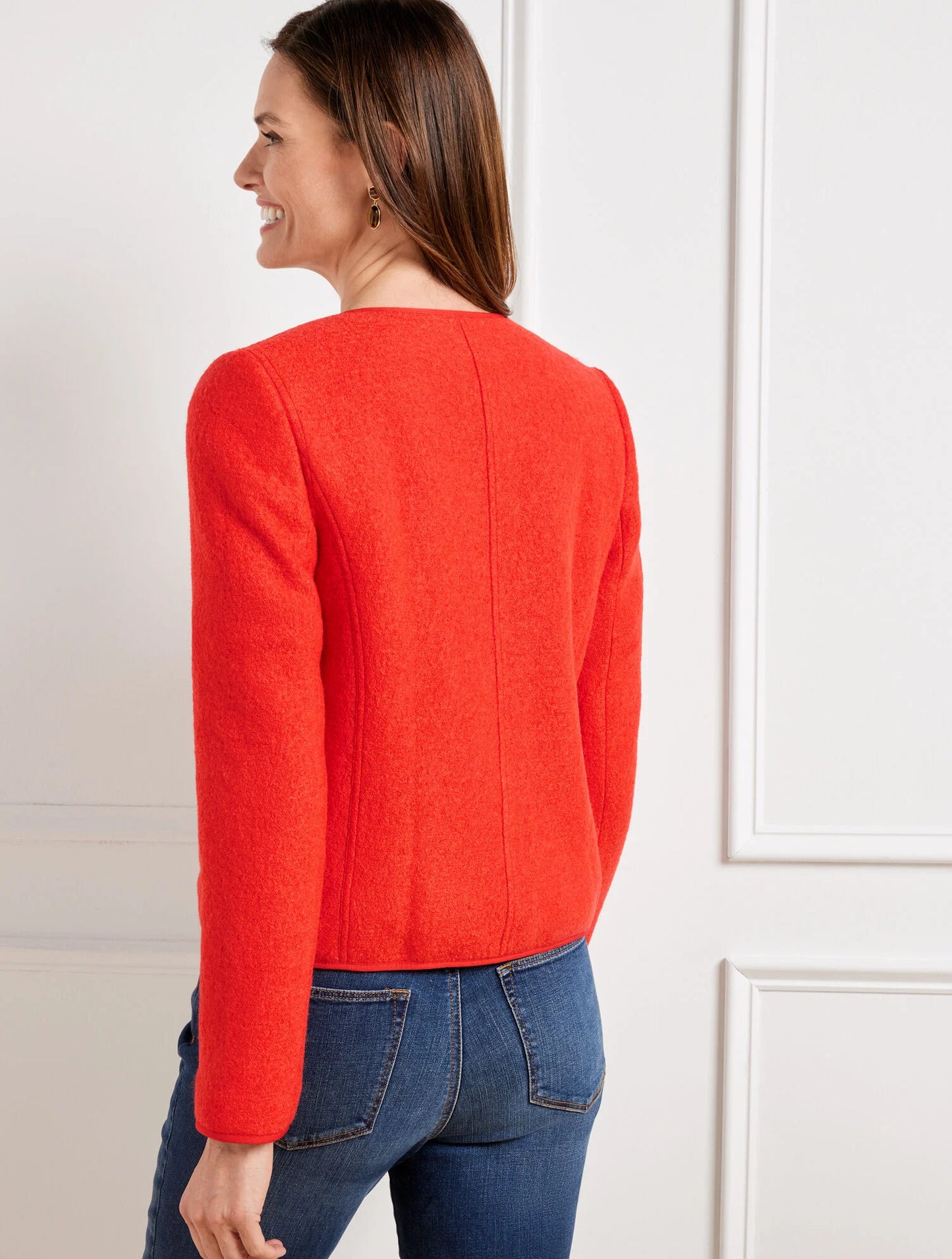 Berkshire Wool Blend Crop Jacket - Dark Clementine