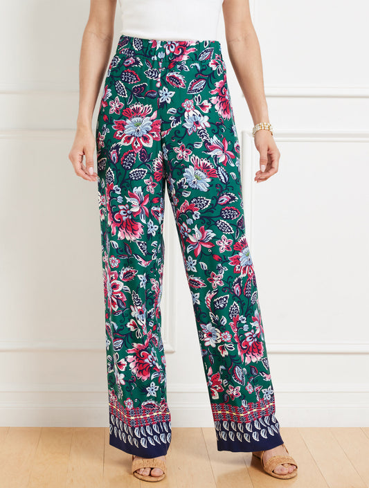 Wide Leg Pull-On Pants - Gorgeous Garden