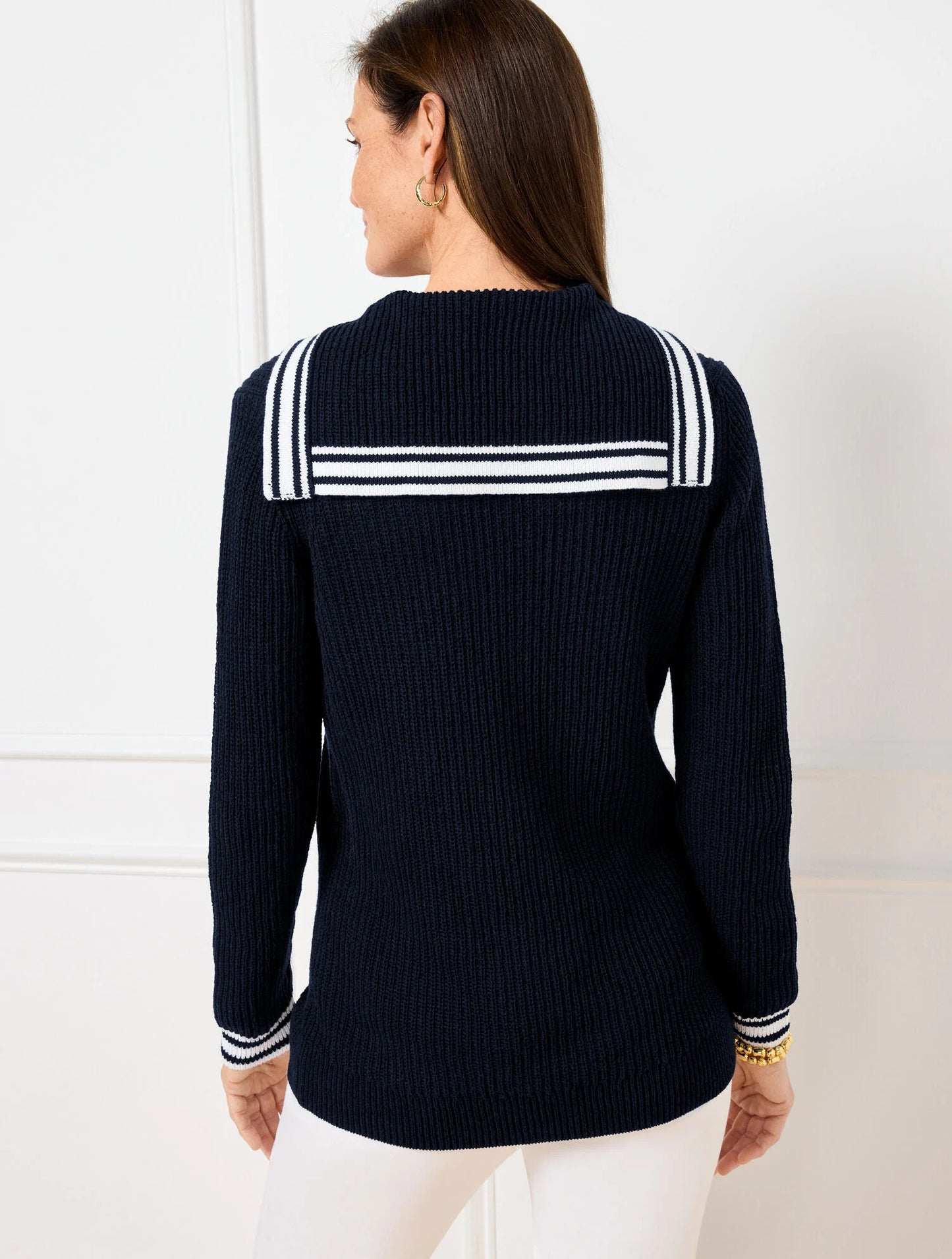 Sailor Collar Cardigan - Tipped