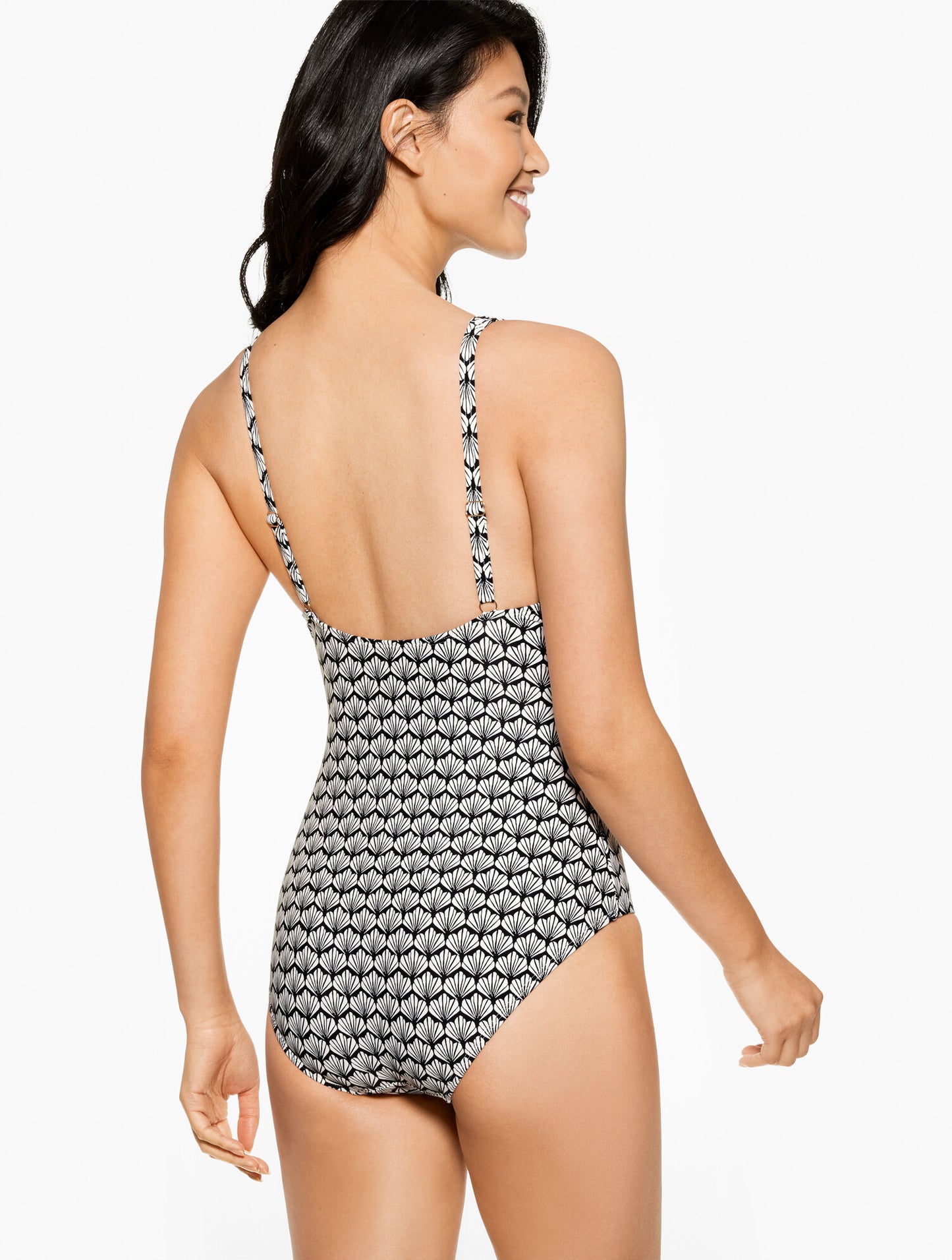 Aqua Club V-Neck One-Piece Swimsuit - Fiji Shell