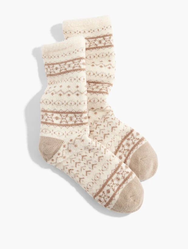 Festive Fair Isle Cozy Trouser Socks