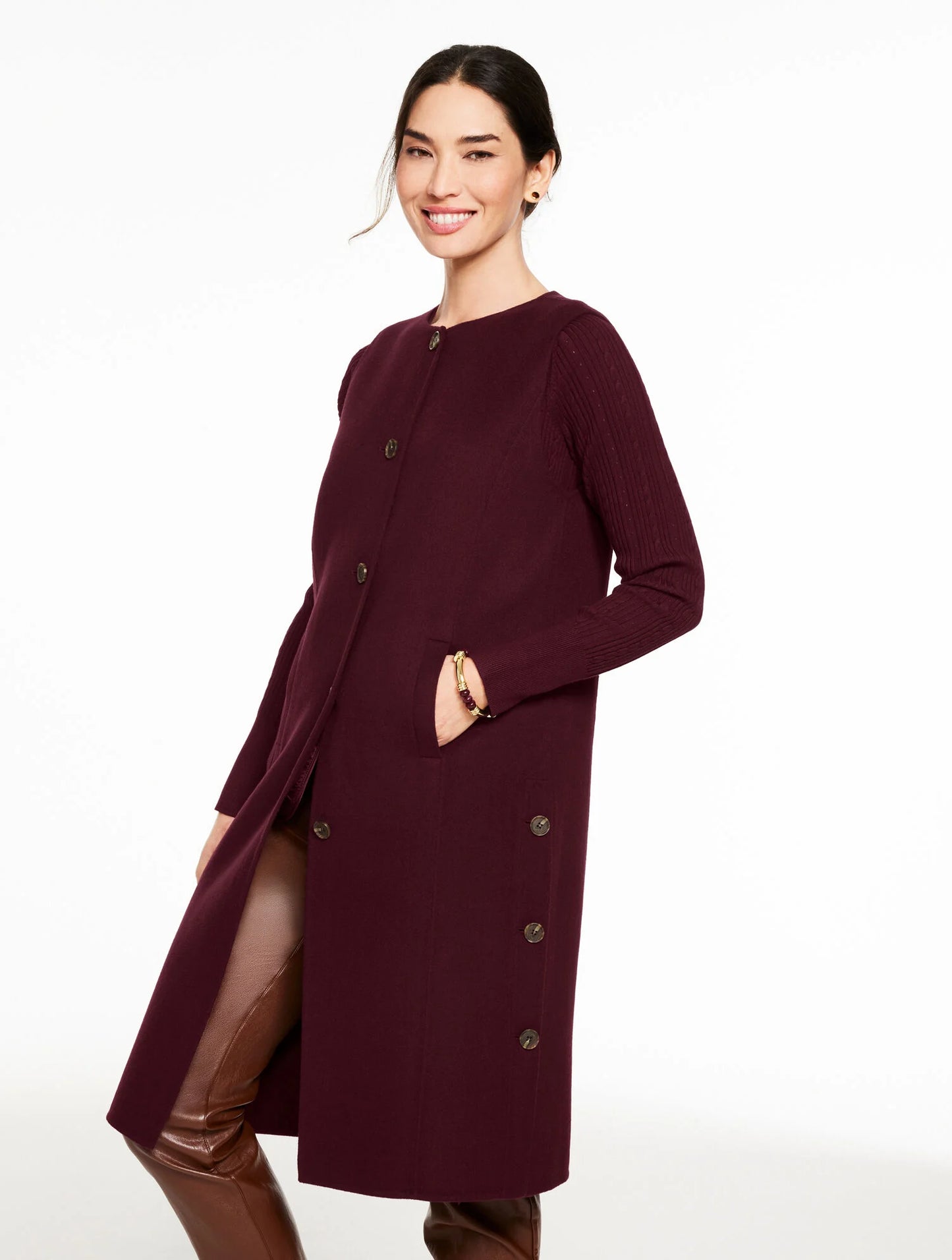 Double Face Wool Blend Topper Vest