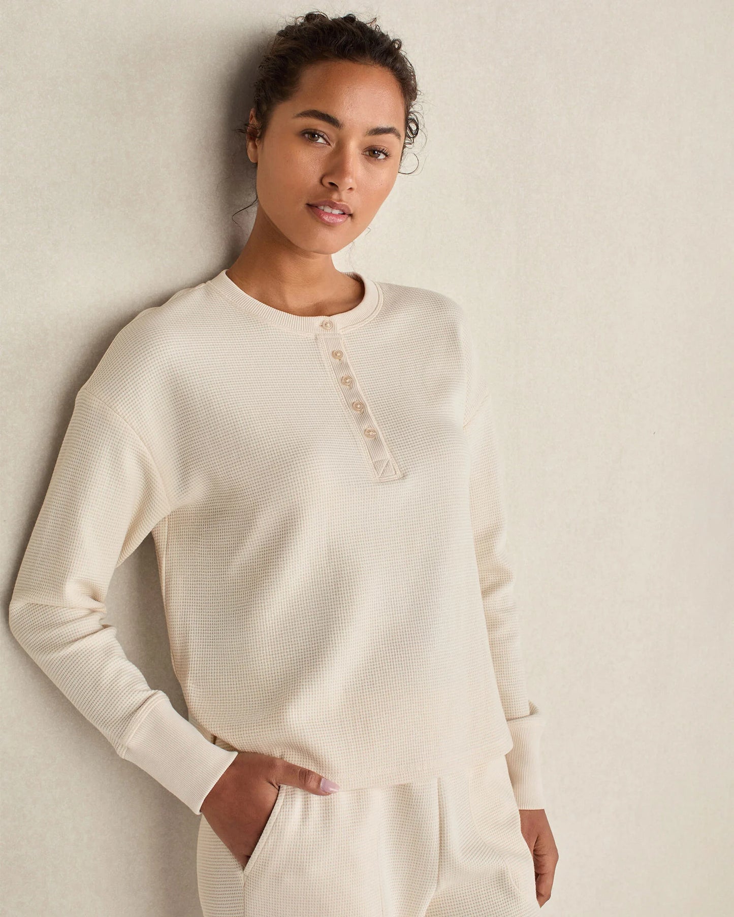 Organic Cotton Waffle Henley