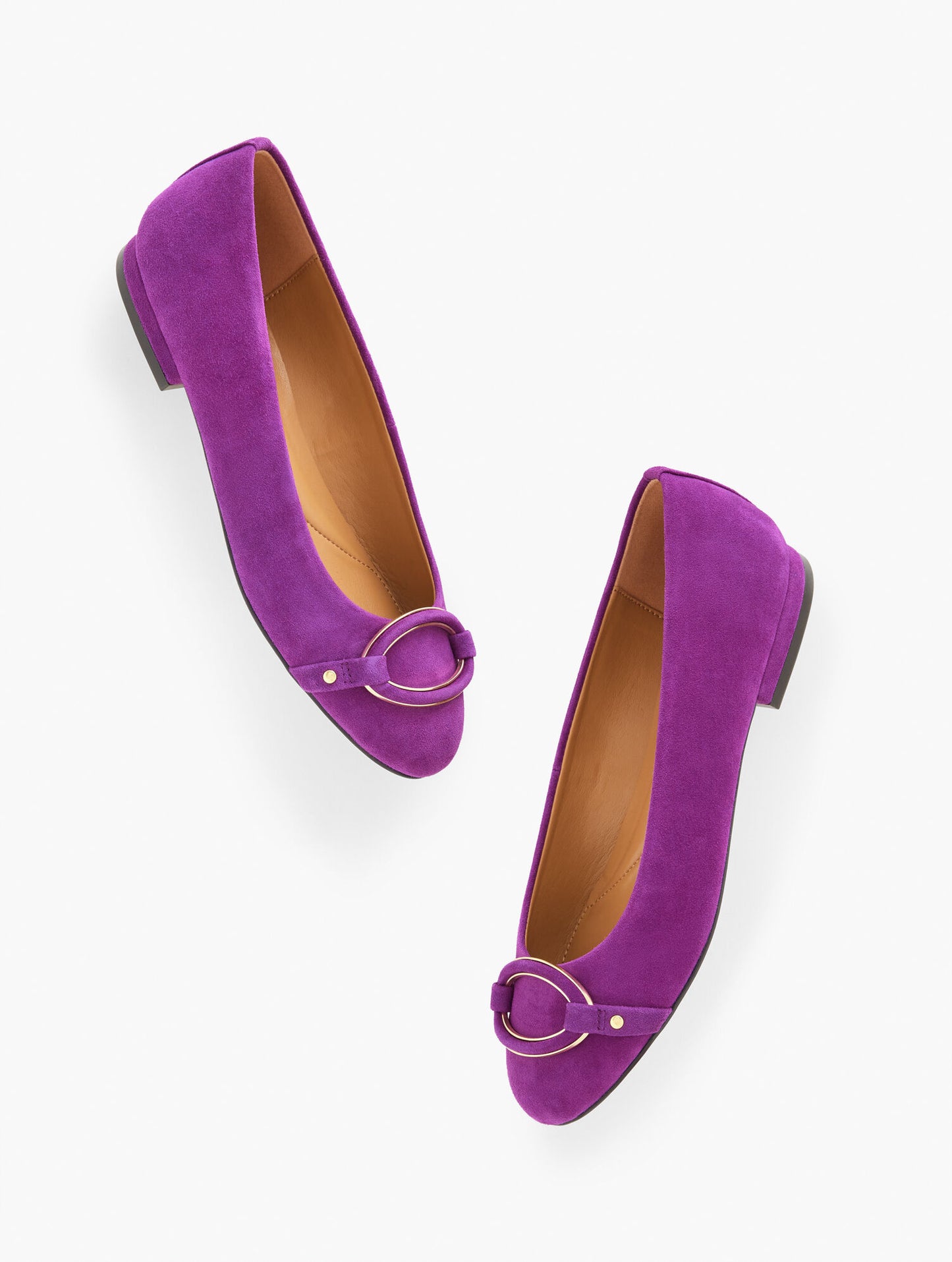 Madison Buckle Suede Ballet Flats