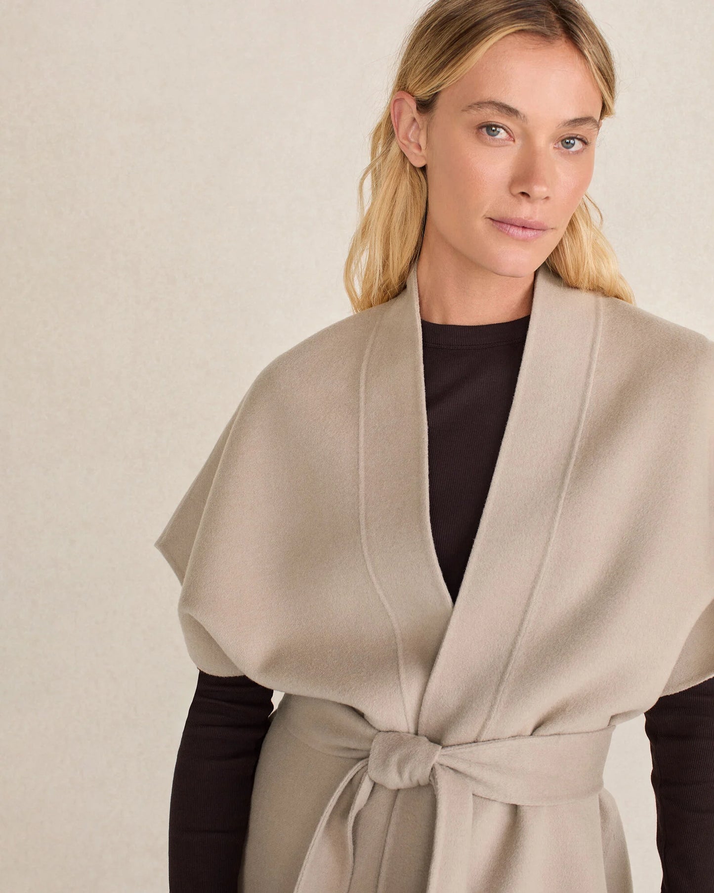 Wool Blend Tie-Front Vest