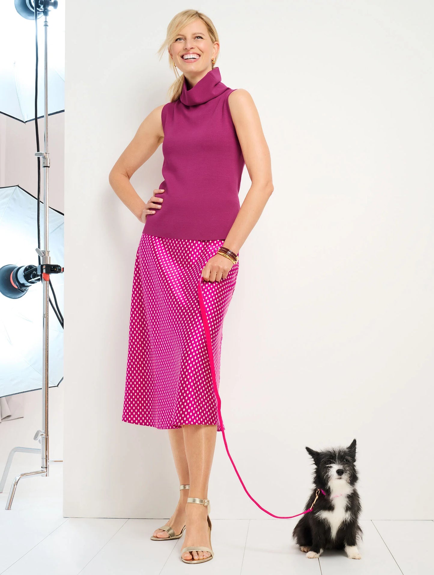 Satin Slip Skirt - Oval Dot