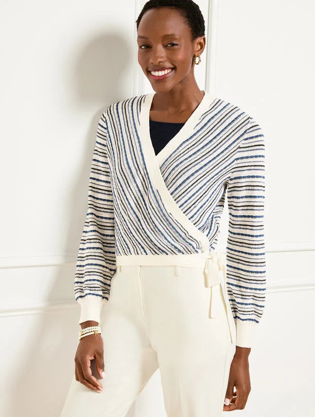 Wrap Shrug - Textured Stripe