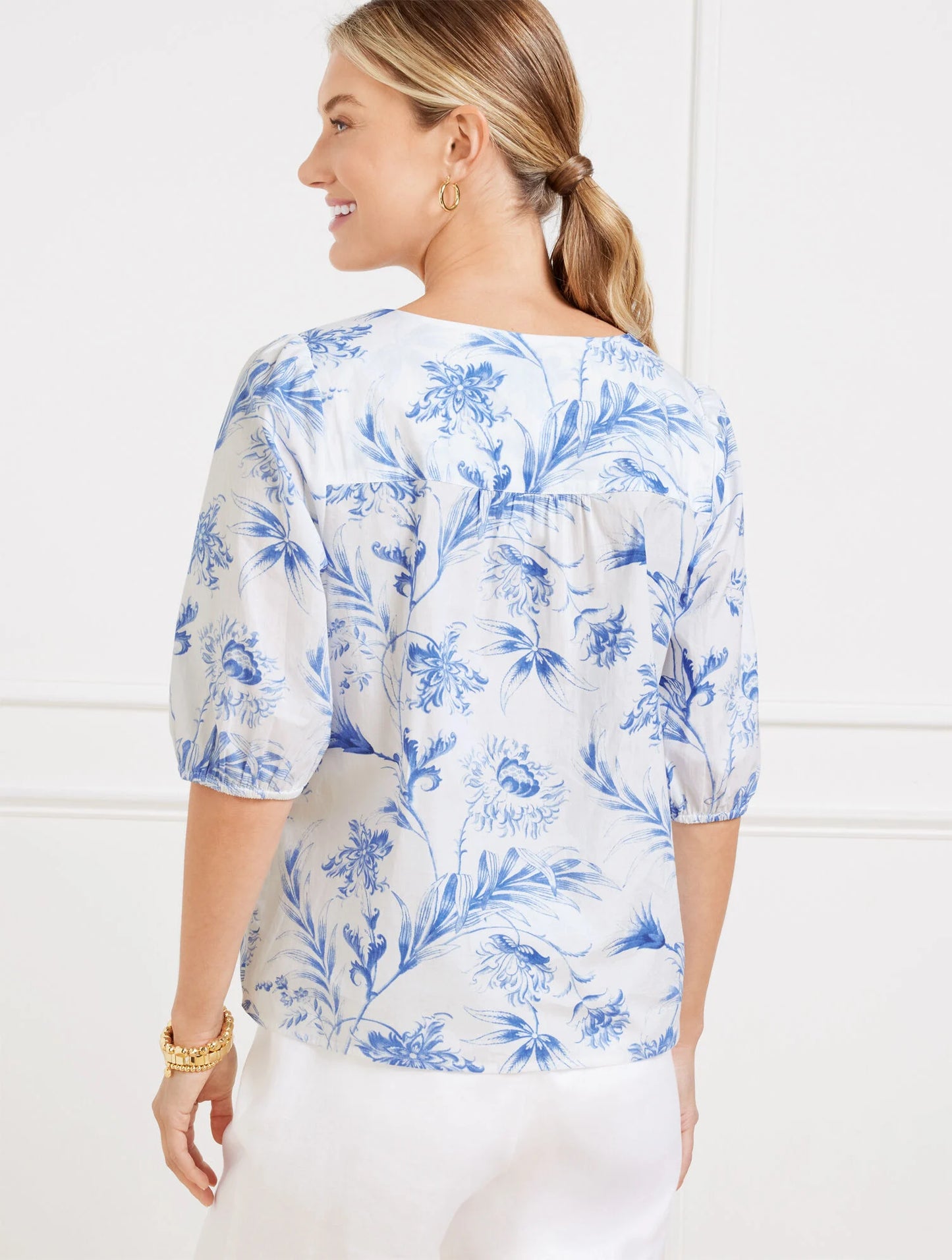 Tie Front Top - Ocean Flora